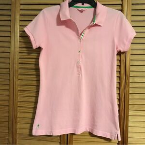 Lilly Pulitzer Pink Button Down Polo Shirt